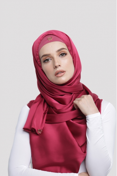 SATIN SILK SHAWL - GOJI BERRY SATIN SILK SHAWL - GOJI BERRY